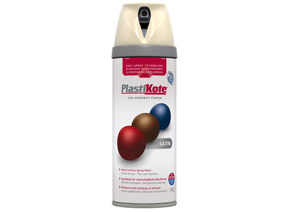 PlastiKote Twist & Spray Satin Grey Beige 400ml – – Now available at MTN Shop UK.
