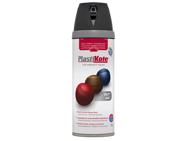 PlastiKote Twist & Spray Matt Black 400ml – – Now available at MTN Shop UK.