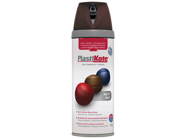 PlastiKote Twist & Spray Matt Chocolate 400ml – – Now available at MTN Shop UK.