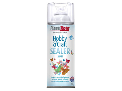 PlastiKote Hobby & Craft Sealer Spray Clear Matt 400ml – – Now available at MTN Shop UK.