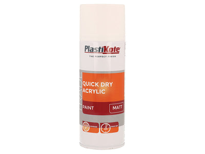 PlastiKote Trade Quick Dry Acrylic Spray Paint Matt White 400ml – – Now available at MTN Shop UK.