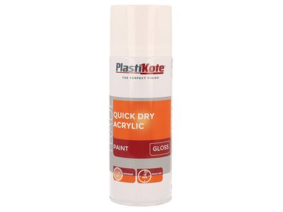 PlastiKote Trade Quick Dry Acrylic Spray Paint Gloss White 400ml – – Now available at MTN Shop UK.
