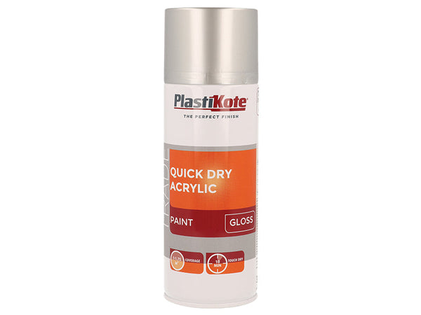 PlastiKote Trade Quick Dry Acrylic Spray Paint Gloss Silver 400ml – – Now available at MTN Shop UK.