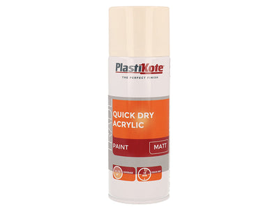 PlastiKote Trade Quick Dry Acrylic Spray Paint Matt Magnolia 400ml – – Now available at MTN Shop UK.