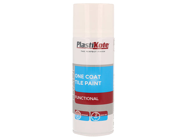 PlastiKote Trade One Coat Spray Tile Paint Gloss White 400ml – – Now available at MTN Shop UK.