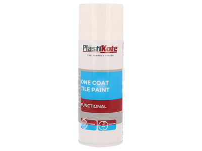 PlastiKote Trade One Coat Spray Tile Paint Gloss White 400ml – – Now available at MTN Shop UK.