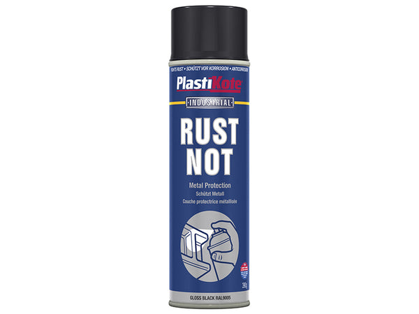 PlastiKote Rust Not Spray Gloss Black 500ml – – Now available at MTN Shop UK.