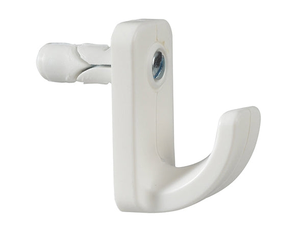 Plasplugs White Single Hollow Door Hook Pack of 1 – – Now available at MTN Shop UK.