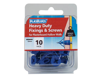 Plasplugs HWHS010 Heavy-Duty Plasterboard Fixings & Screws Pack of 10 – – Now available at MTN Shop UK.