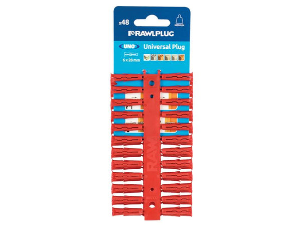 Rawlplug Red UNO® Plugs 6 x 28mm (Card 48) – – Now available at MTN Shop UK.