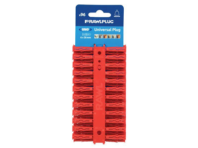 Rawlplug Red UNO® Plugs 6 x 28mm (Card 96) – – Now available at MTN Shop UK.