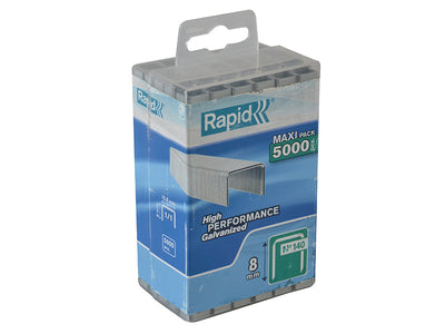 Rapid 140/8 8mm Galvanised Staples (Poly Pack 5000) – – Now available at MTN Shop UK.