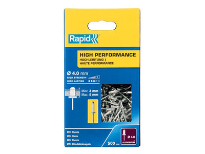 Rapid High Performance Rivets 4 x 8mm (Box 500) – – Now available at MTN Shop UK.
