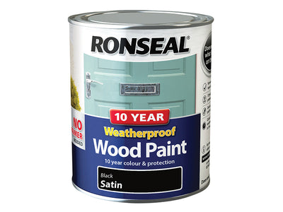 Ronseal 10 Year Weatherproof Wood Paint Black Satin 750ml – – Now available at MTN Shop UK.