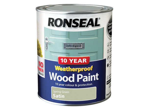 Ronseal 10 Year Weatherproof Wood Paint Spring Green Satin 750ml – – Now available at MTN Shop UK.