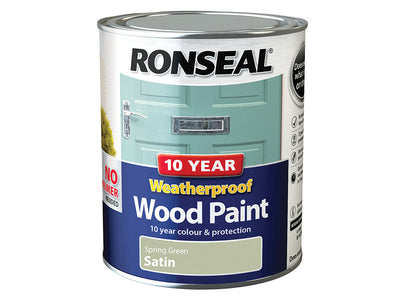 Ronseal 10 Year Weatherproof Wood Paint Spring Green Satin 750ml – – Now available at MTN Shop UK.