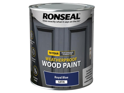 Ronseal 10 Year Weatherproof Wood Paint Royal Blue Satin 750ml – – Now available at MTN Shop UK.