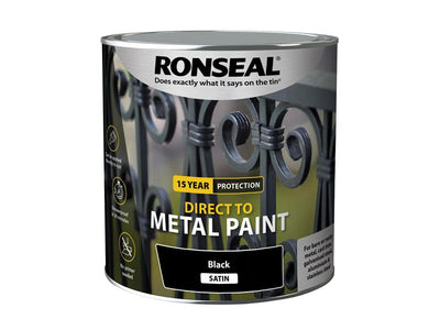 Ronseal Direct to Metal Paint Black Satin 2.5 litre – – Now available at MTN Shop UK.