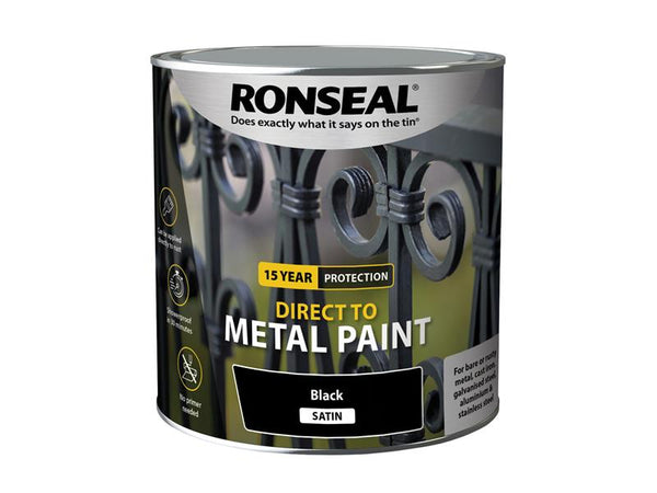 Ronseal Direct to Metal Paint Black Satin 2.5 litre – – Now available at MTN Shop UK.