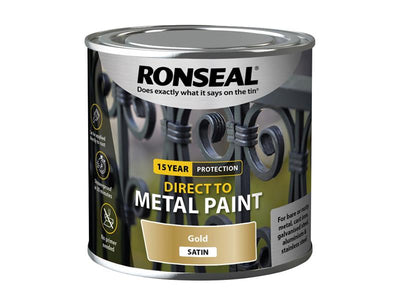 Ronseal Direct to Metal Paint Gold Satin 250ml – – Now available at MTN Shop UK.