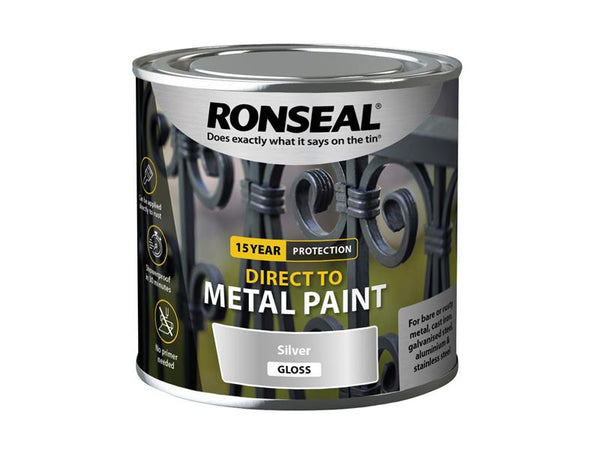 Ronseal Direct to Metal Paint Silver Gloss 250ml – – Now available at MTN Shop UK.
