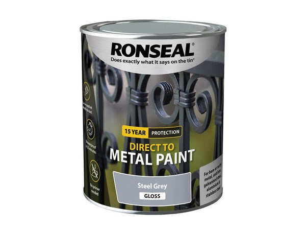 Ronseal Direct to Metal Paint Steel Grey Gloss 750ml – – Now available at MTN Shop UK.