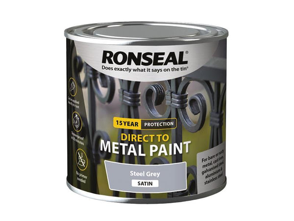 Ronseal Direct to Metal Paint Steel Grey Satin 250ml – – Now available at MTN Shop UK.