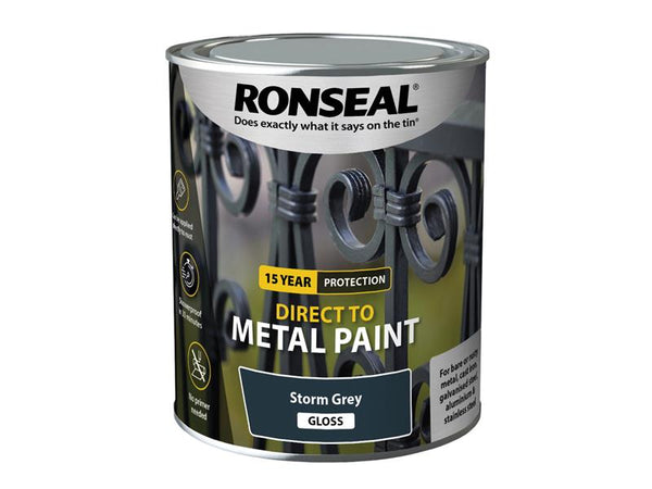 Ronseal Direct to Metal Paint Storm Grey Gloss 750ml – – Now available at MTN Shop UK.