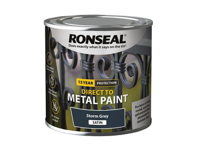 Ronseal Direct to Metal Paint Storm Grey Satin 250ml – – Now available at MTN Shop UK.