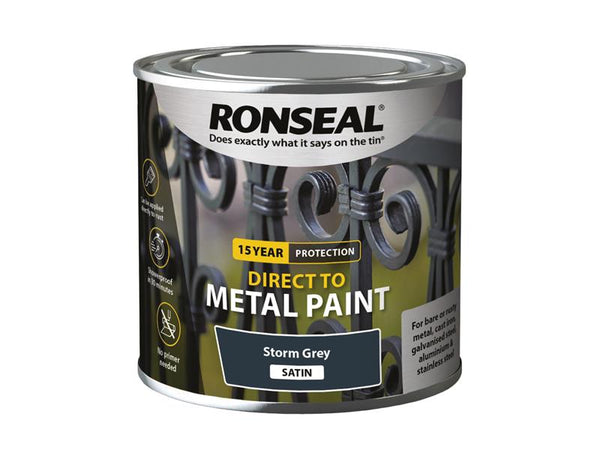 Ronseal Direct to Metal Paint Storm Grey Satin 250ml – – Now available at MTN Shop UK.