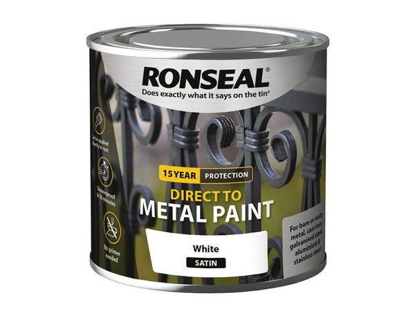Ronseal Direct to Metal Paint White Satin 250ml – – Now available at MTN Shop UK.