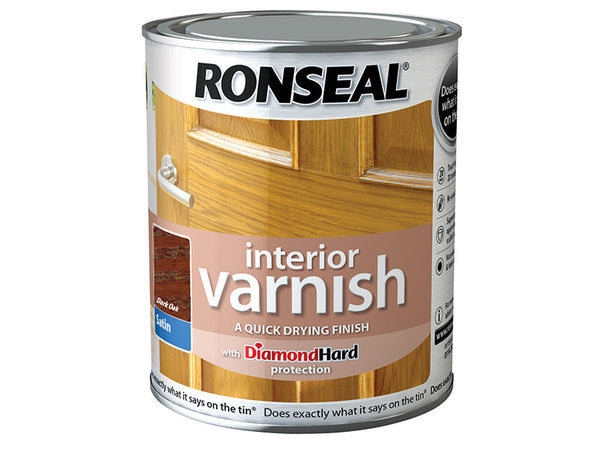 Ronseal Interior Varnish Quick Dry Satin Dark Oak 250ml – – Now available at MTN Shop UK.