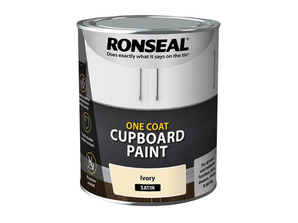 Ronseal One Coat Cupboard Paint Ivory Satin 750ml – – Now available at MTN Shop UK.