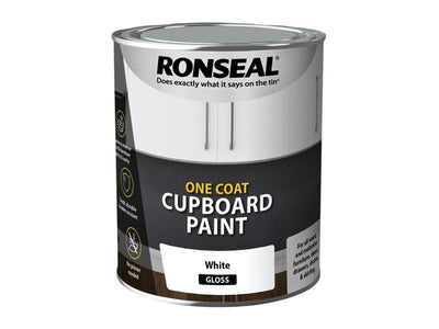 Ronseal One Coat Cupboard Paint White Gloss 750ml – – Now available at MTN Shop UK.