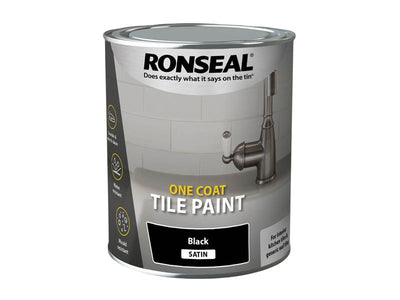 Ronseal One Coat Tile Paint Black Satin 750ml – – Now available at MTN Shop UK.