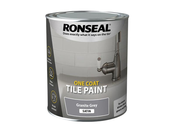 Ronseal One Coat Tile Paint Granite Grey Satin 750ml – – Now available at MTN Shop UK.