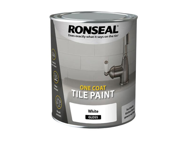 Ronseal One Coat Tile Paint White Gloss 750ml – – Now available at MTN Shop UK.
