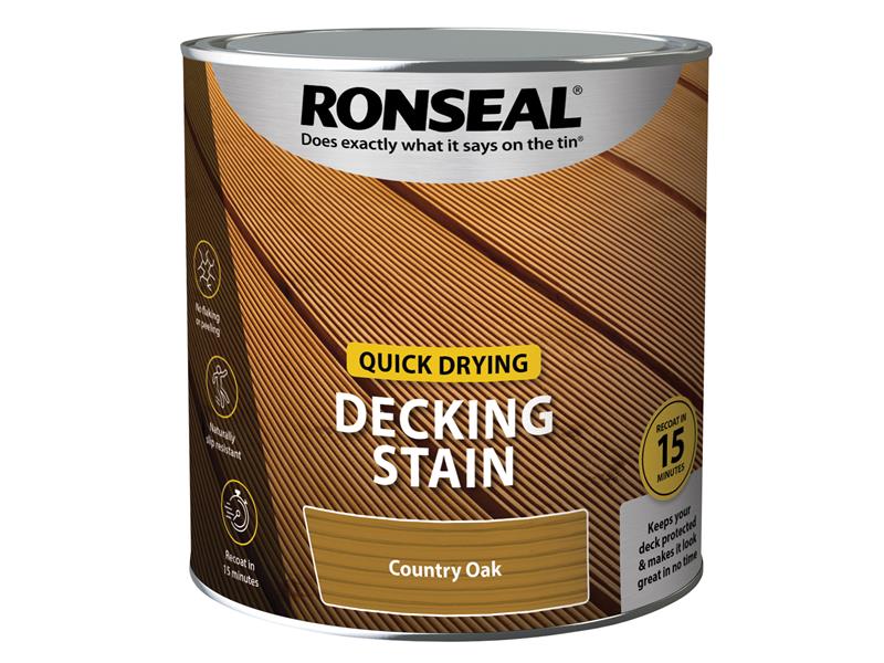 Ronseal Quick Drying Decking Stain Country Oak 2.5 litre – – Now available at MTN Shop UK.