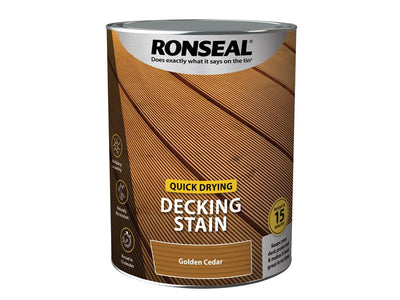 Ronseal Quick Drying Decking Stain Golden Cedar 5 litre – – Now available at MTN Shop UK.