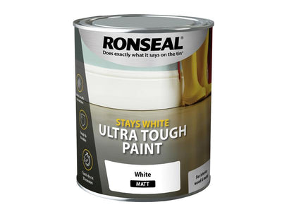Ronseal Stays White Ultra Tough Paint Matt White 750ml – – Now available at MTN Shop UK.