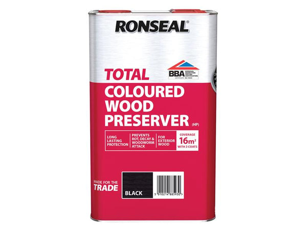 Ronseal Trade Total Wood Preserver Black 5 litre – – Now available at MTN Shop UK.