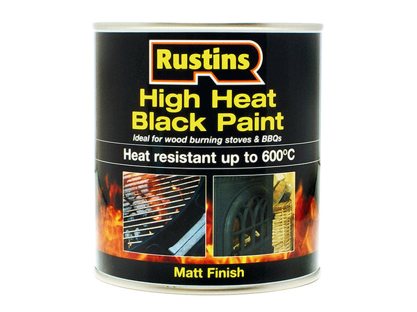 Rustins High Heat Paint 600°C Black 500ml – – Now available at MTN Shop UK.