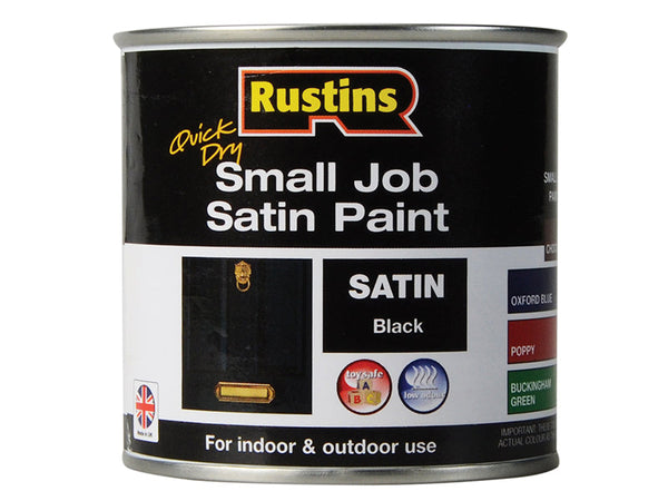 Rustins Quick Dry Small Job Satin Paint Black 250ml – – Now available at MTN Shop UK.