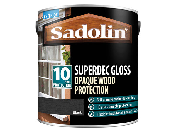 Sadolin Superdec Opaque Wood Protection Black Gloss 2.5 litre – – Now available at MTN Shop UK.