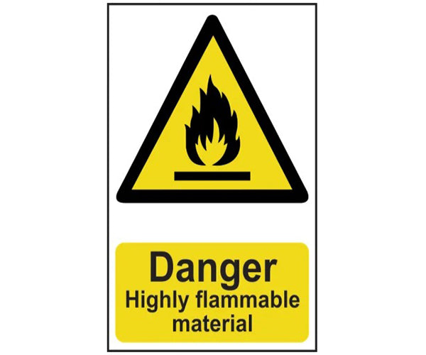 Danger Highly Flammable Material - PVC