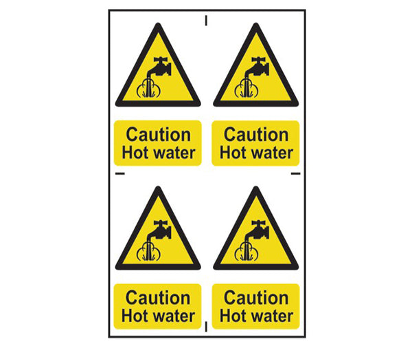 Caution Hot Water - PVC