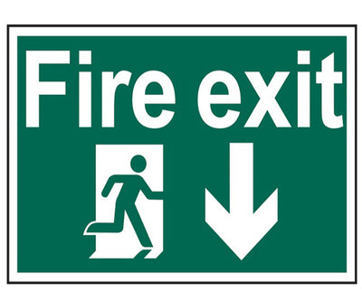 Fire Exit Running Man Arrow Down