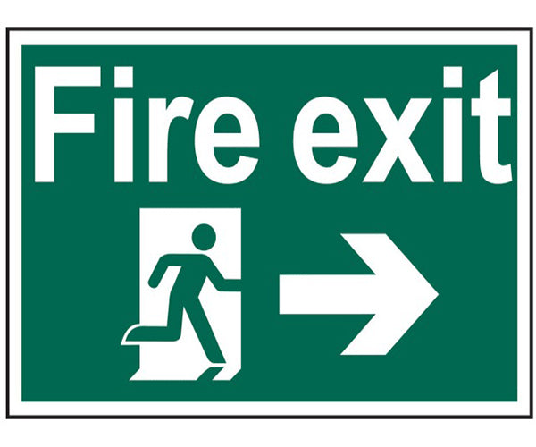 Fire Exit Running Man Arrow Right - PVC
