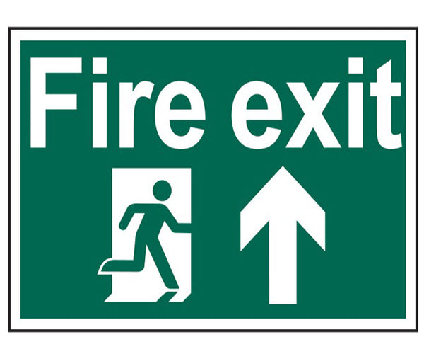 Fire Exit Running Man Arrow Up - PVC