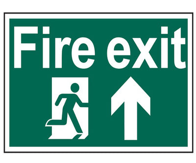 Fire Exit Running Man Arrow Up - PVC